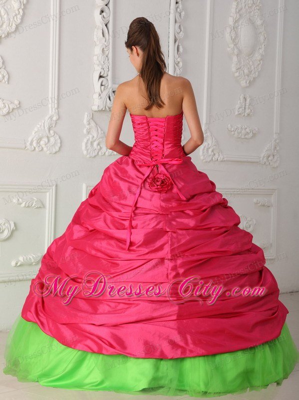 2013 Summer Sweetheart Green and Red Quinceanera Gowns