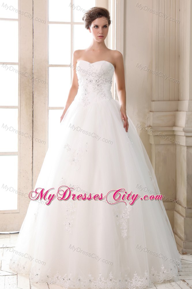 Sweetheart Beading and Appliques Wedding Anniversary Dress ...