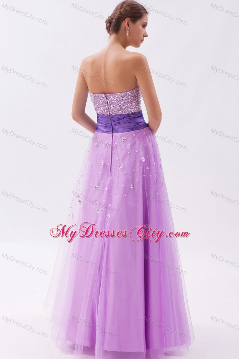 Strapless Floor-length Lavender Prom Dress with Beading - MyDressCity.com