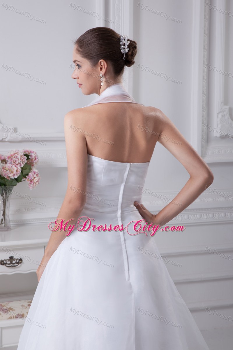 Simple Halter A-Line 2013 Wedding Dress for Garden Wedding